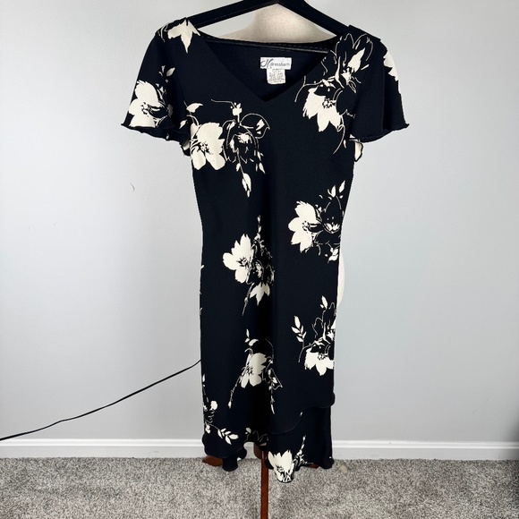 Vintage Dress Barn Floral Ruffle Midi Dress - Picture 1 of 7